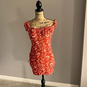 Flower orange dress